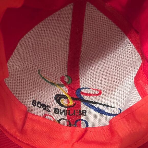 Red Beijing 2008 Olympics Cap NWOT Collectible - Picture 3 of 4